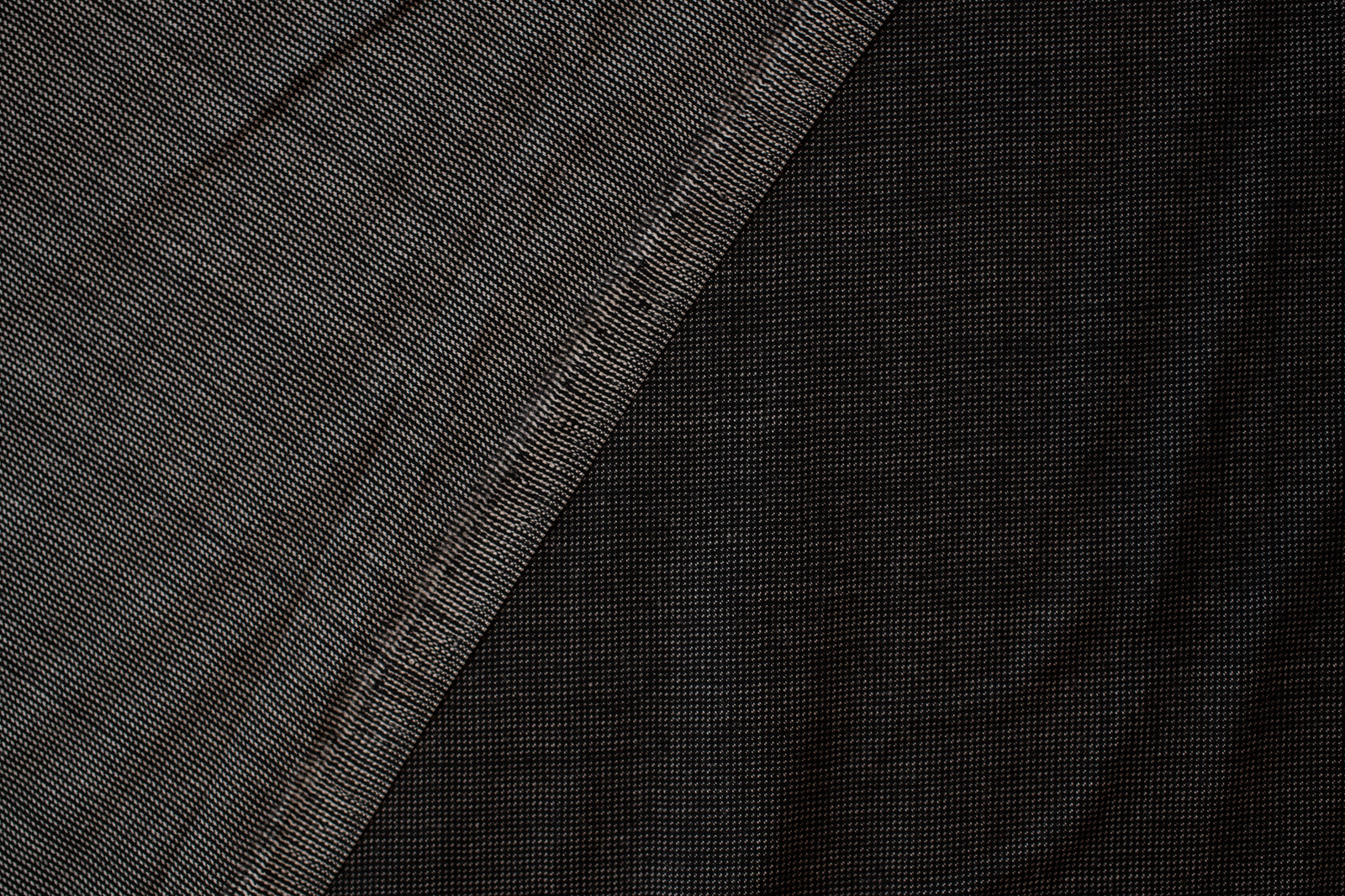 Black and Grey Reversible Wool Suiting