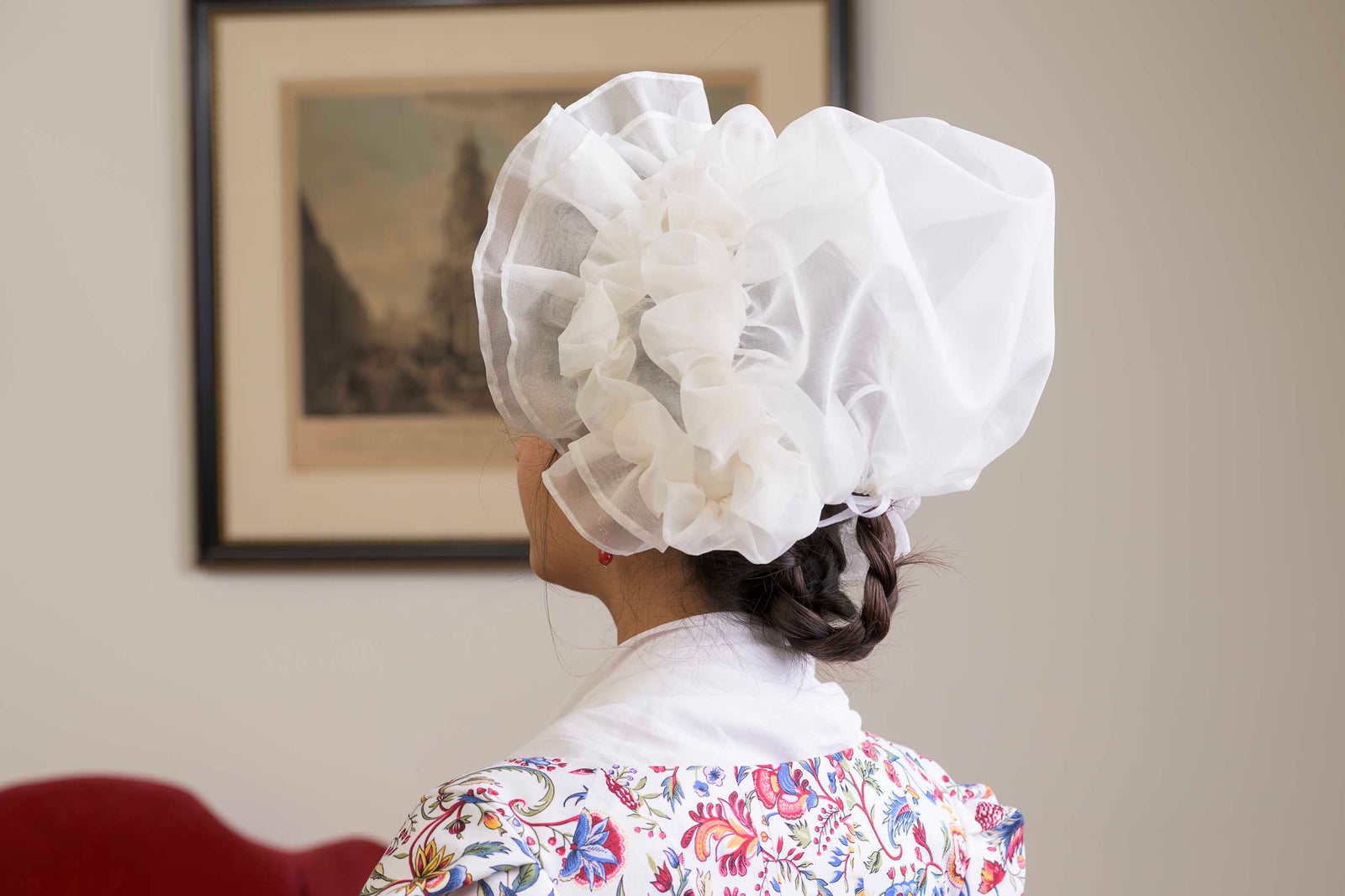 Ruffled Organza Cap