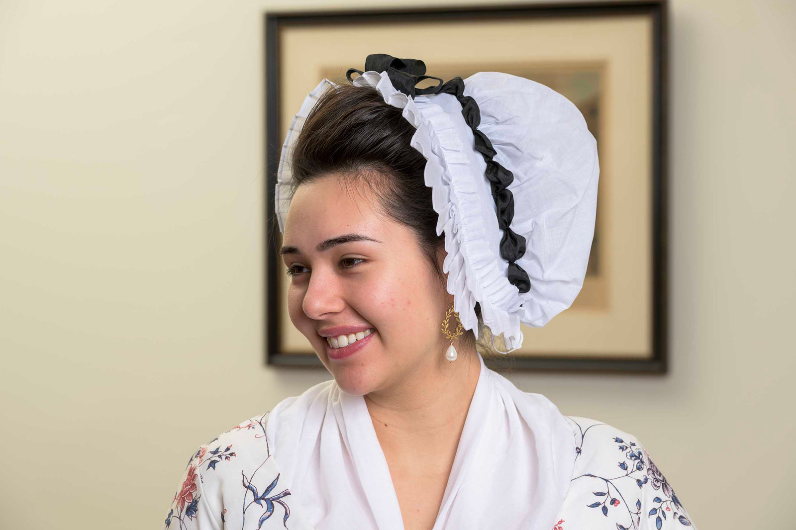 Frilled Linen Organdy Cap