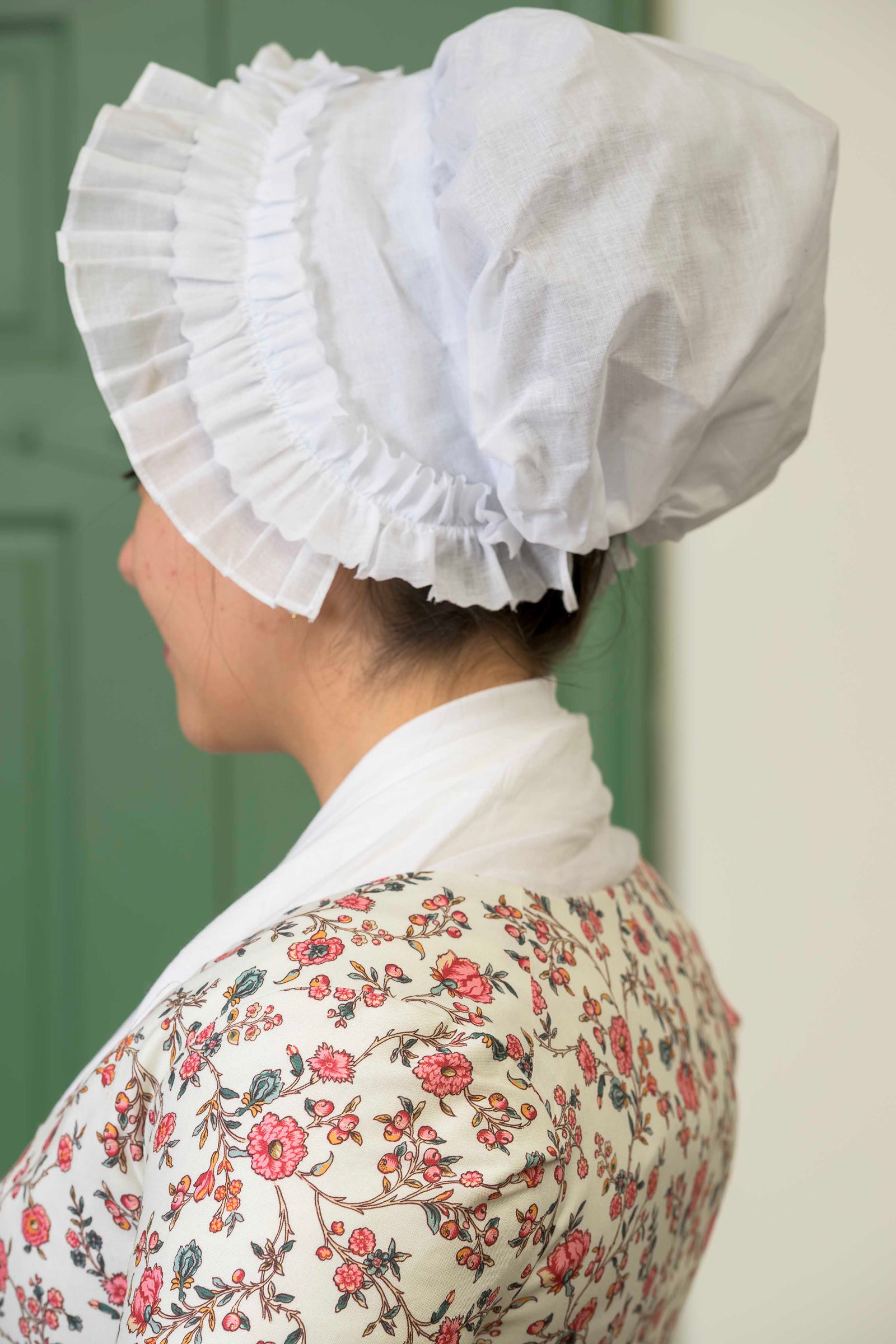 Frilled Linen Organdy Cap