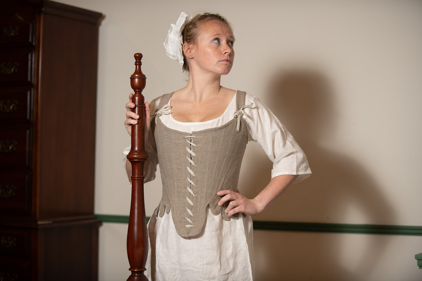 Séjours en lin à laçage sur le devant