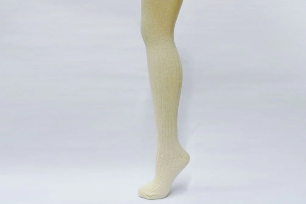 18th Century Stockings from Samson Historical - Cream colored Ribbed Wool