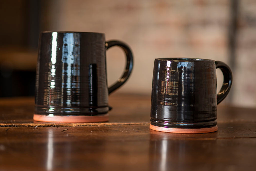Black Glazed Redware Mugs from Samson Historical
