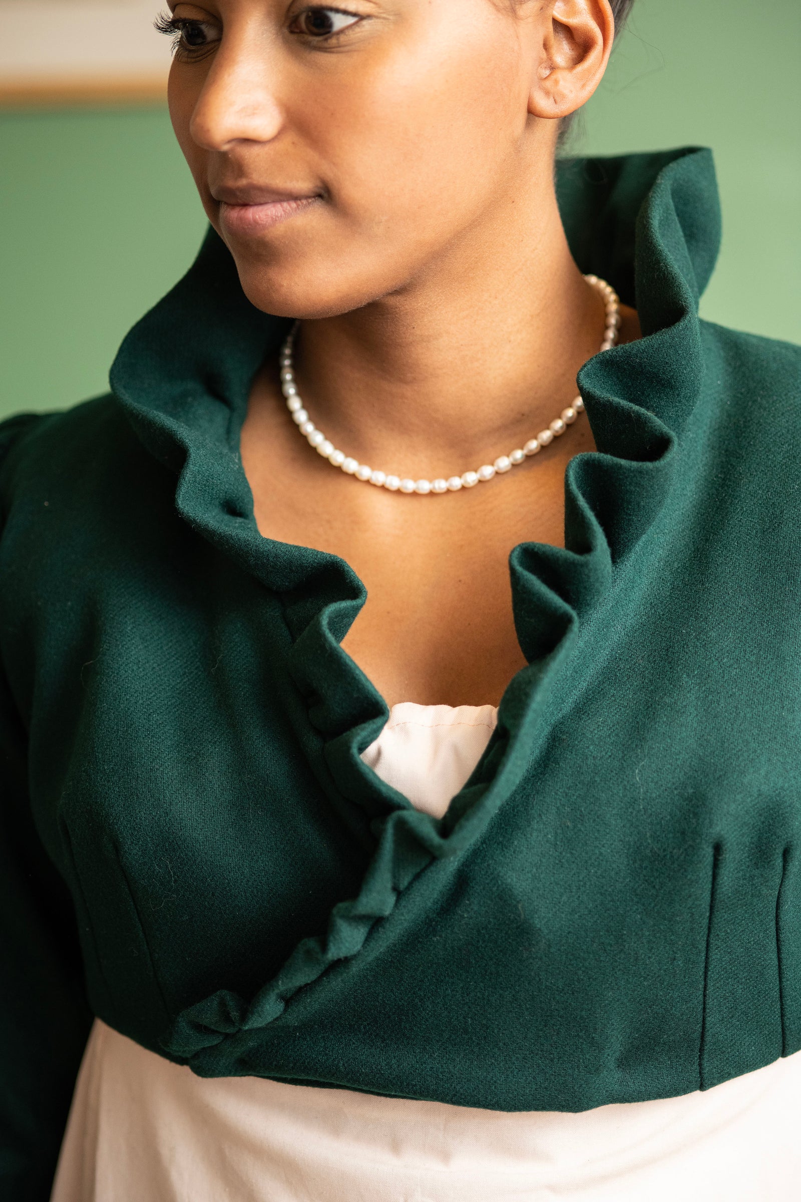 Wool Ruffled Collar Spencer | Regency