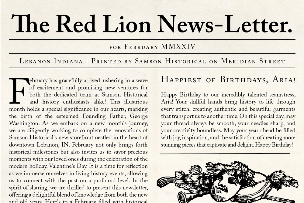 The Red Lion News-Letter Page 2 - Samson Historical