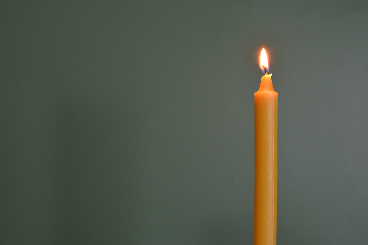 Close up image of 9 inch Beeswax Candle