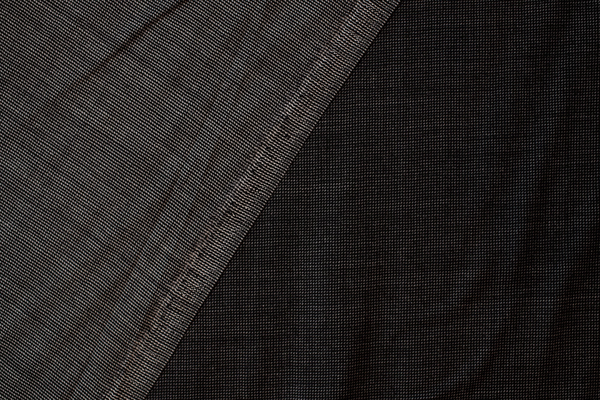 Black and Grey Reversible Wool Suiting