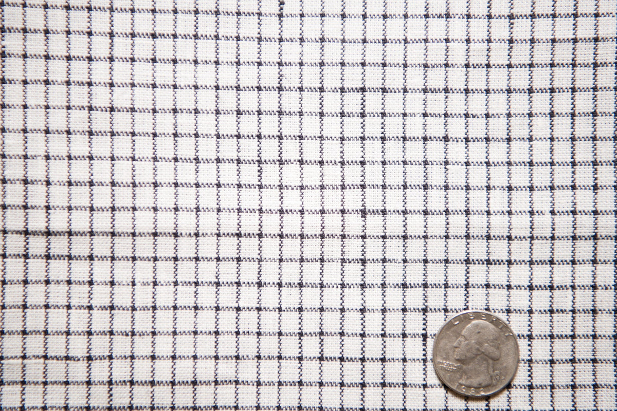 Black &amp; White Woven Checked Linen