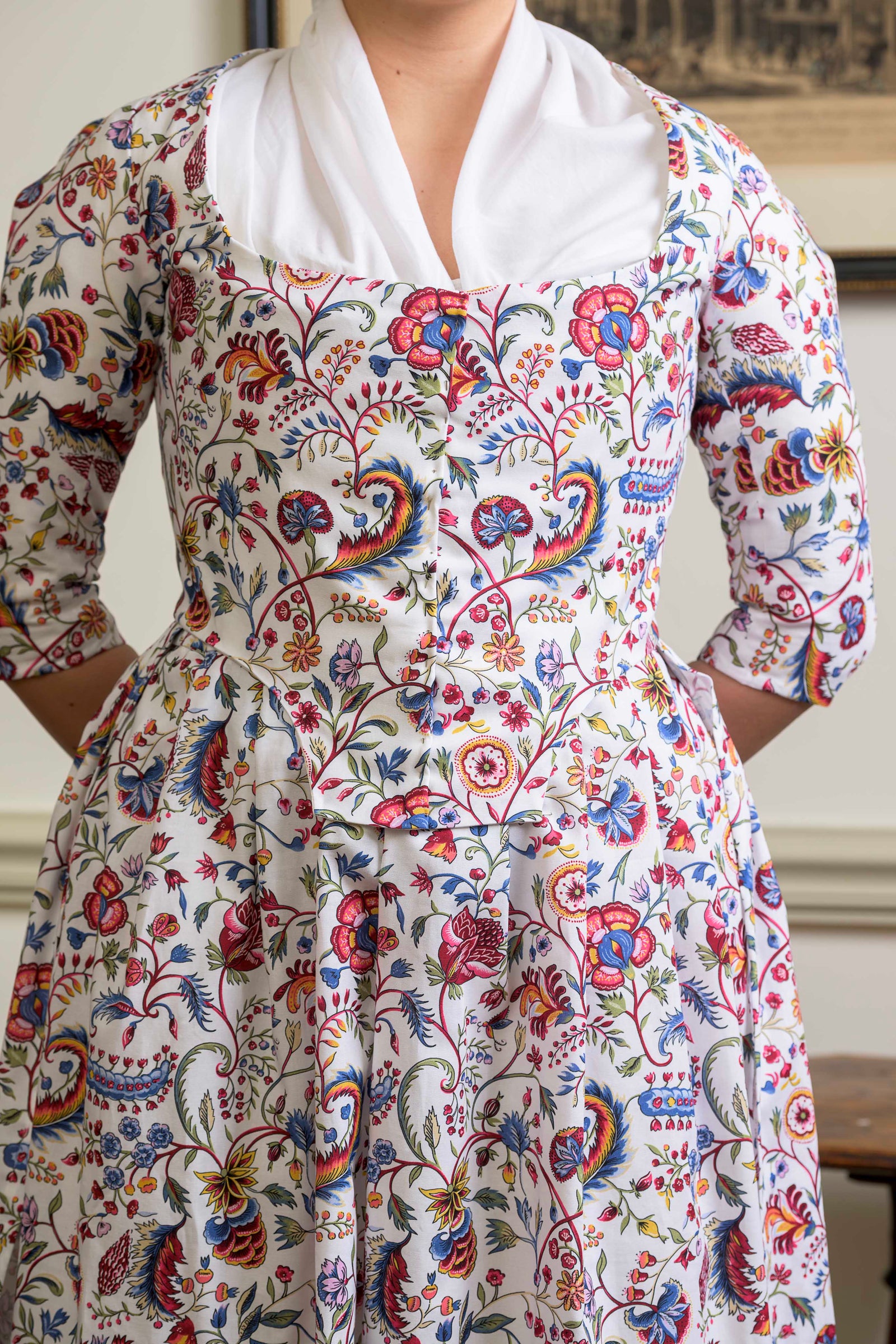 Square Front Italian Gown | India Garden | 1770 - 1790