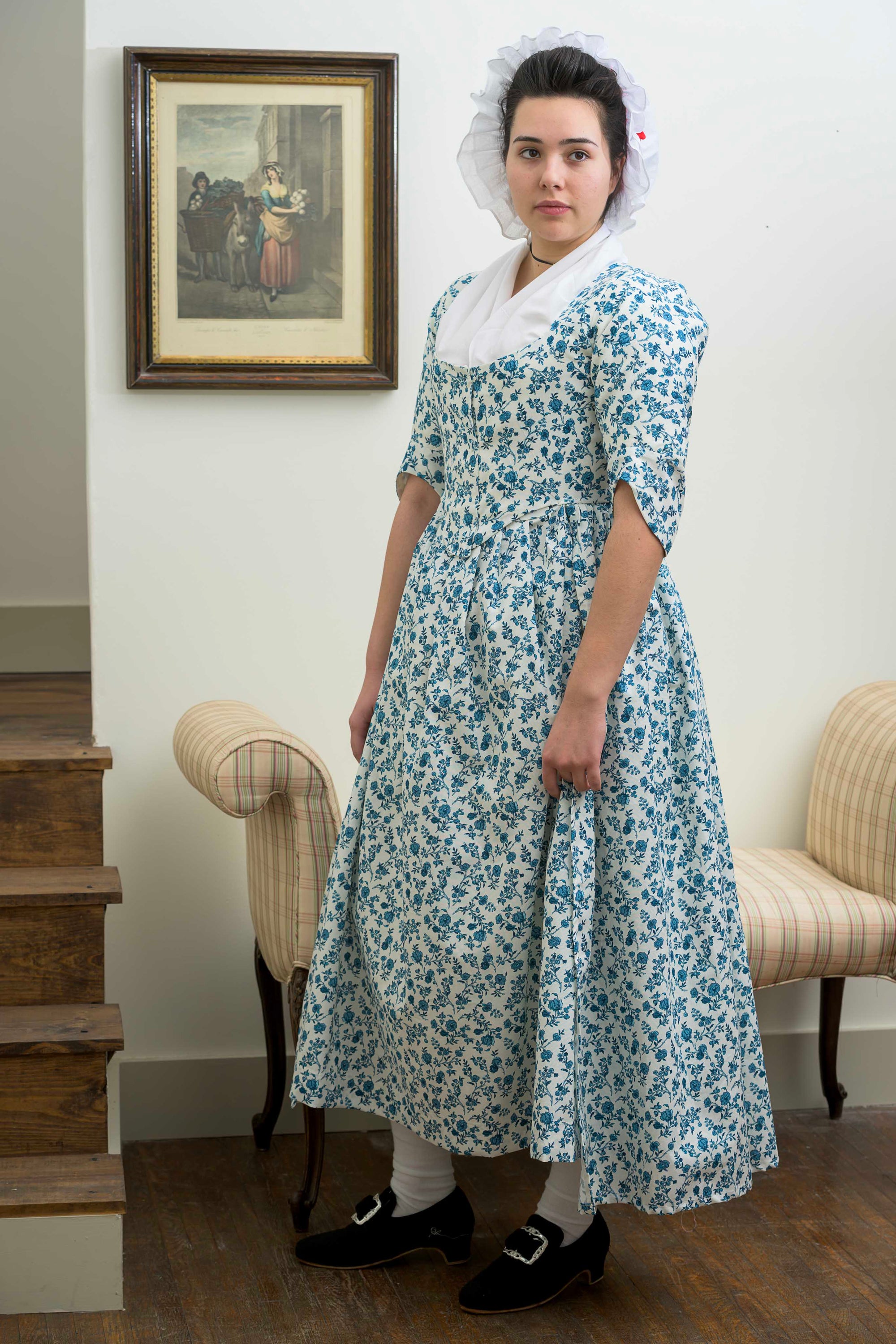 Pieced Back Italian Gown | Hamilton Blue | 1770