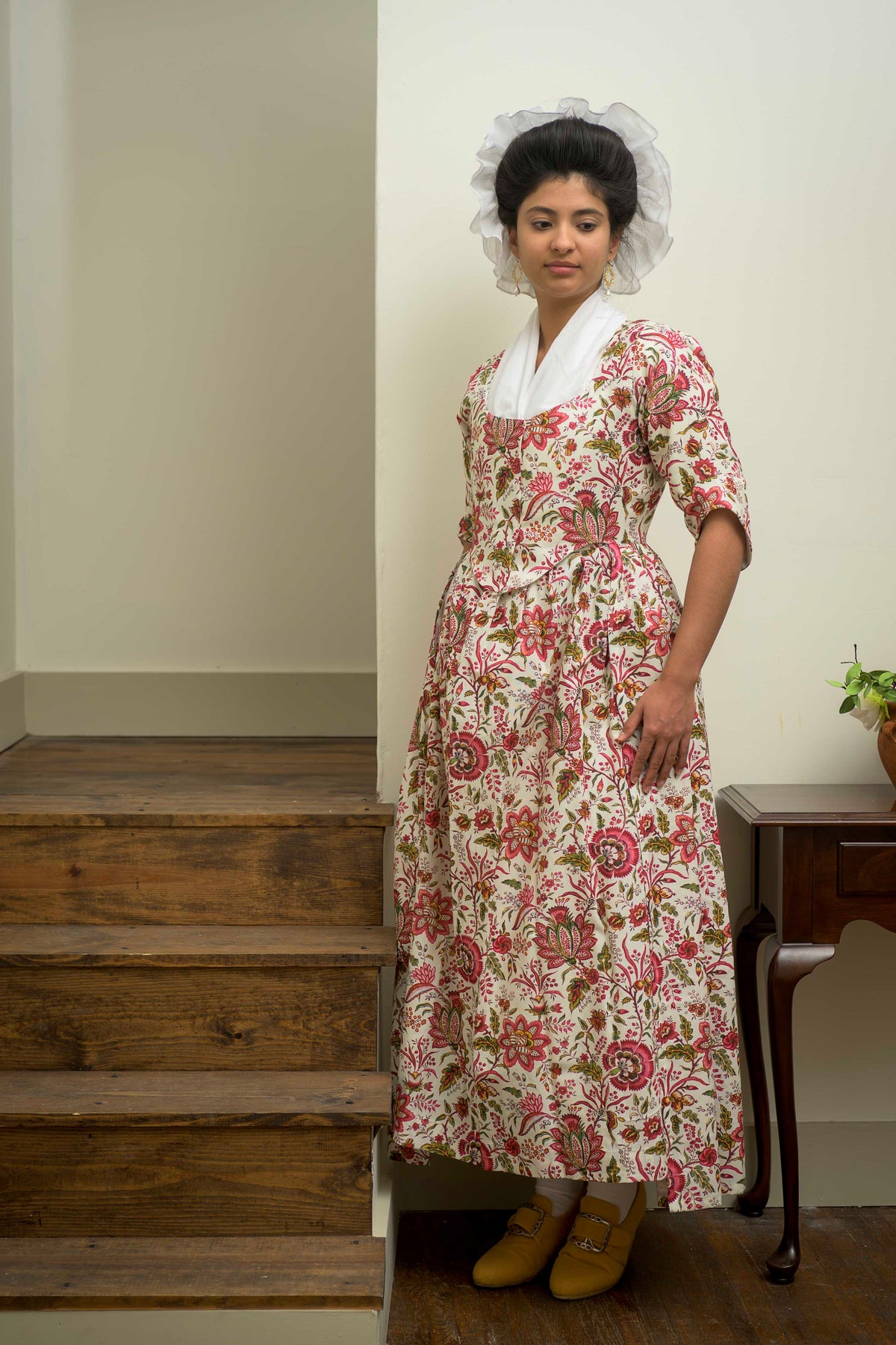 Pieced Back Italian Gown | Red Exotic | 1770 - 1785