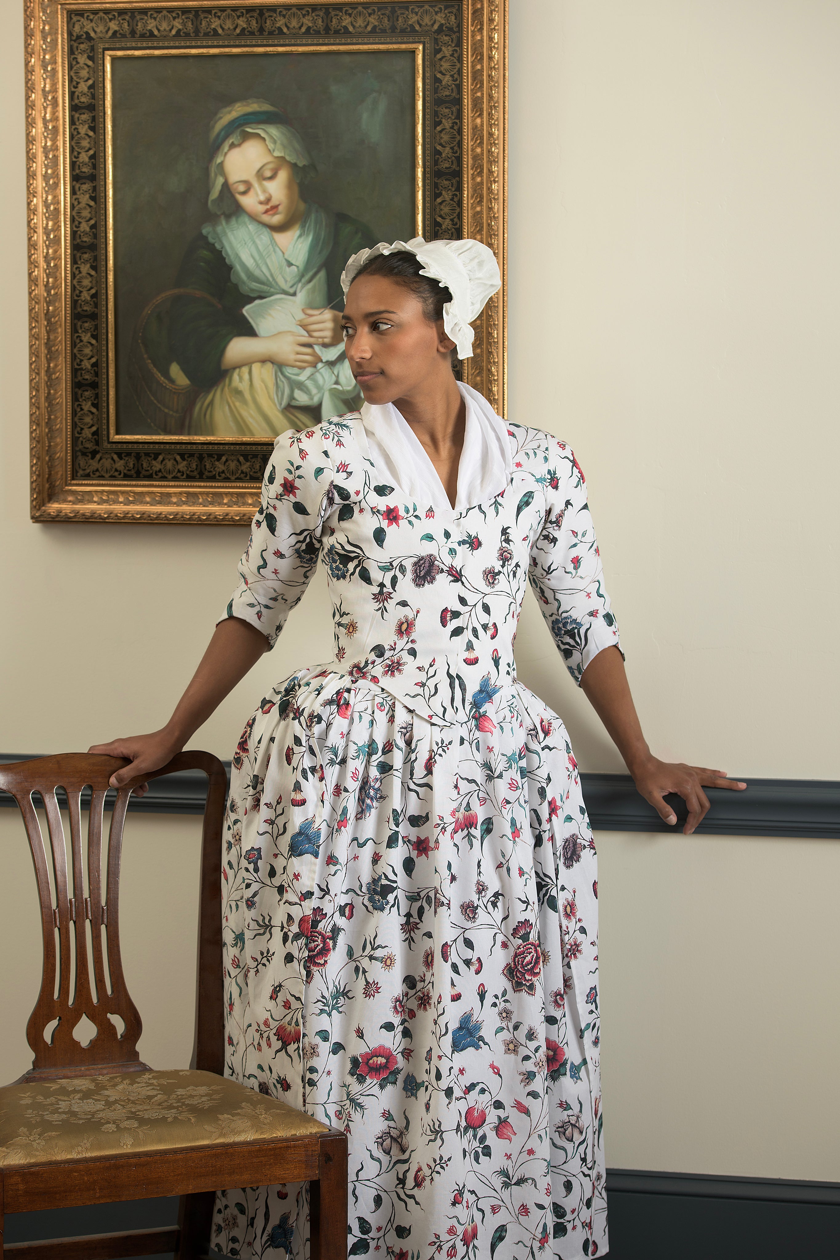 Pieced Back Italian Gown | Palace Bloom | 1770 - 1785 Pieced Back Italian Gown | Palace Bloom | 1770 - 1785
