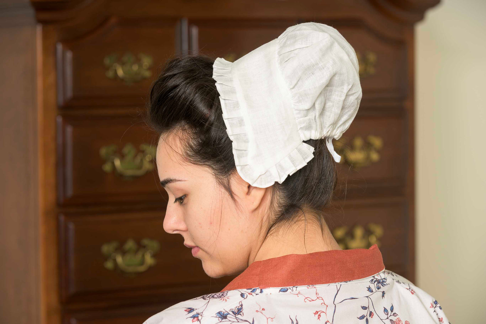 Casquette en lin plissée