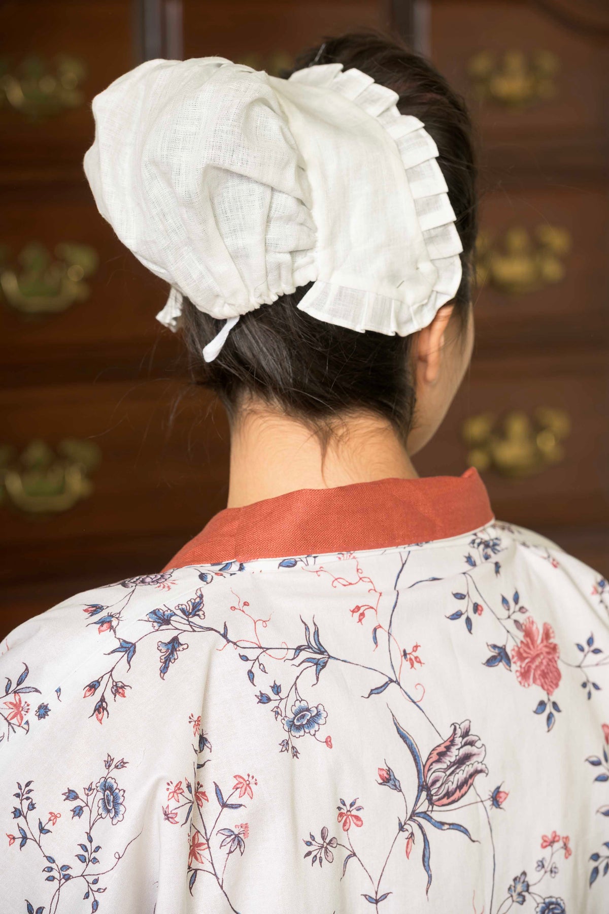Casquette en lin plissée