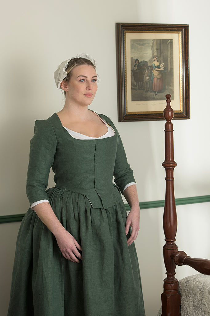 Green Linen Gown | 1770 - 1790 - Samson Historical Green Linen Gown | 1770 - 1790 - Samson Historical