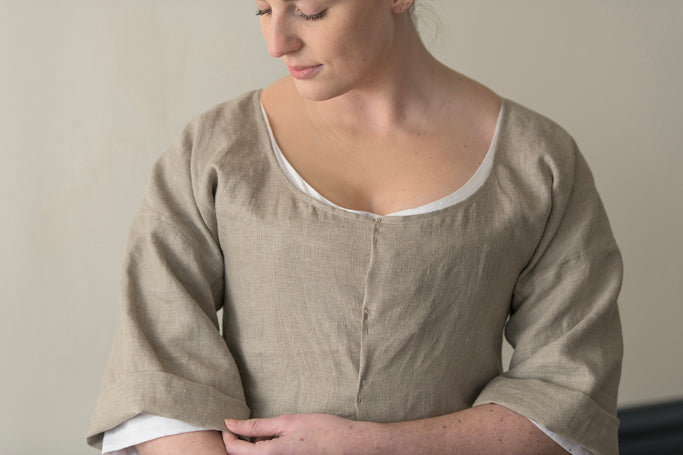 Linen Short Gown | Natural Tan