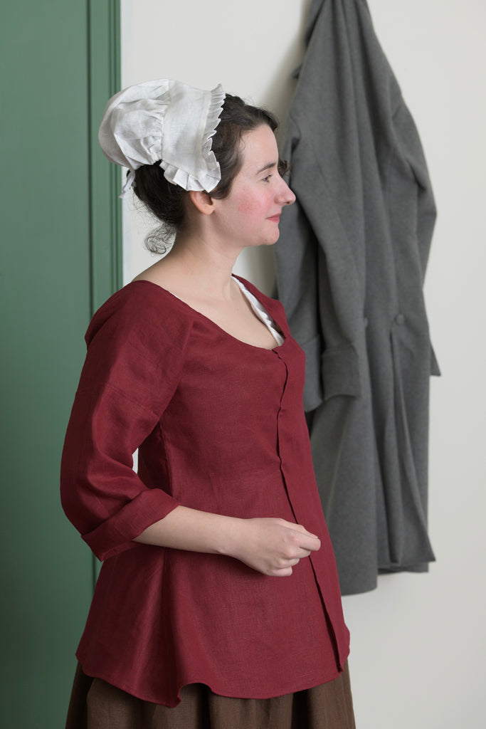 Linen Short Gown Red Samson Historical