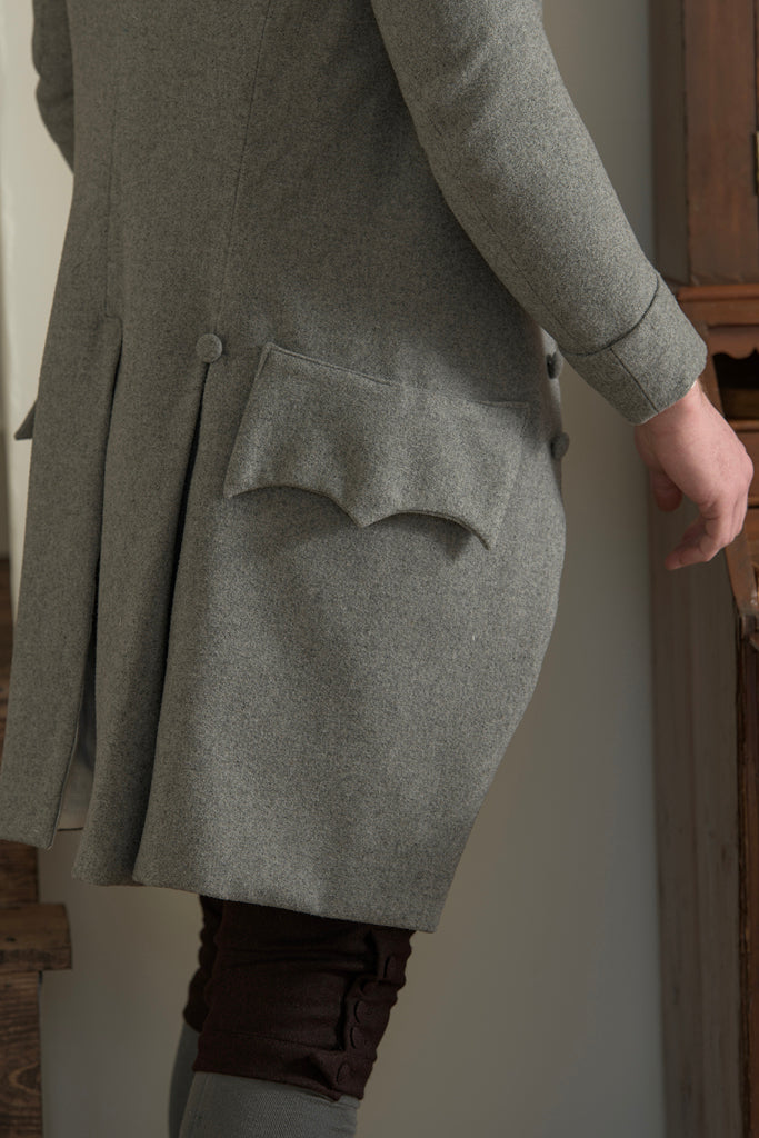 1770's Woolen Frock Coat - Short Collar | Gray