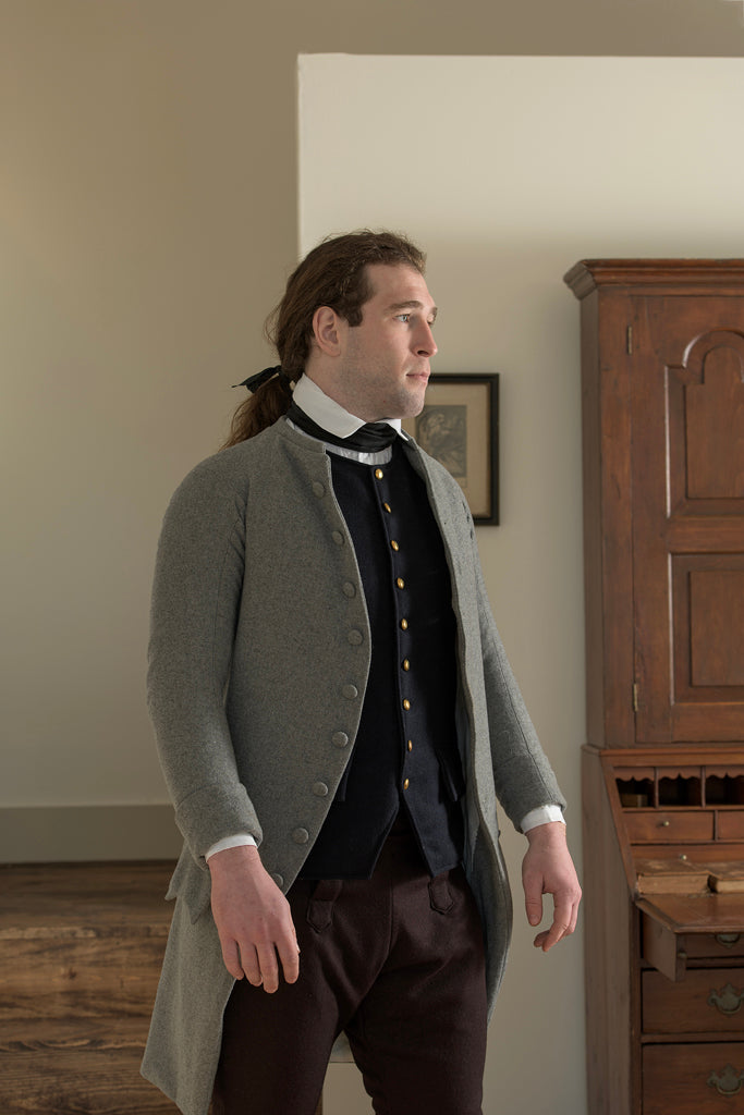 1770's Woolen Frock Coat - Short Collar | Gray