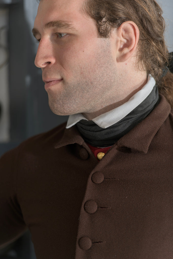 1770's Woolen Frock Coat - Falling Collar | Brown - Samson 1770's Woolen Frock Coat - Falling Collar | Brown - Samson