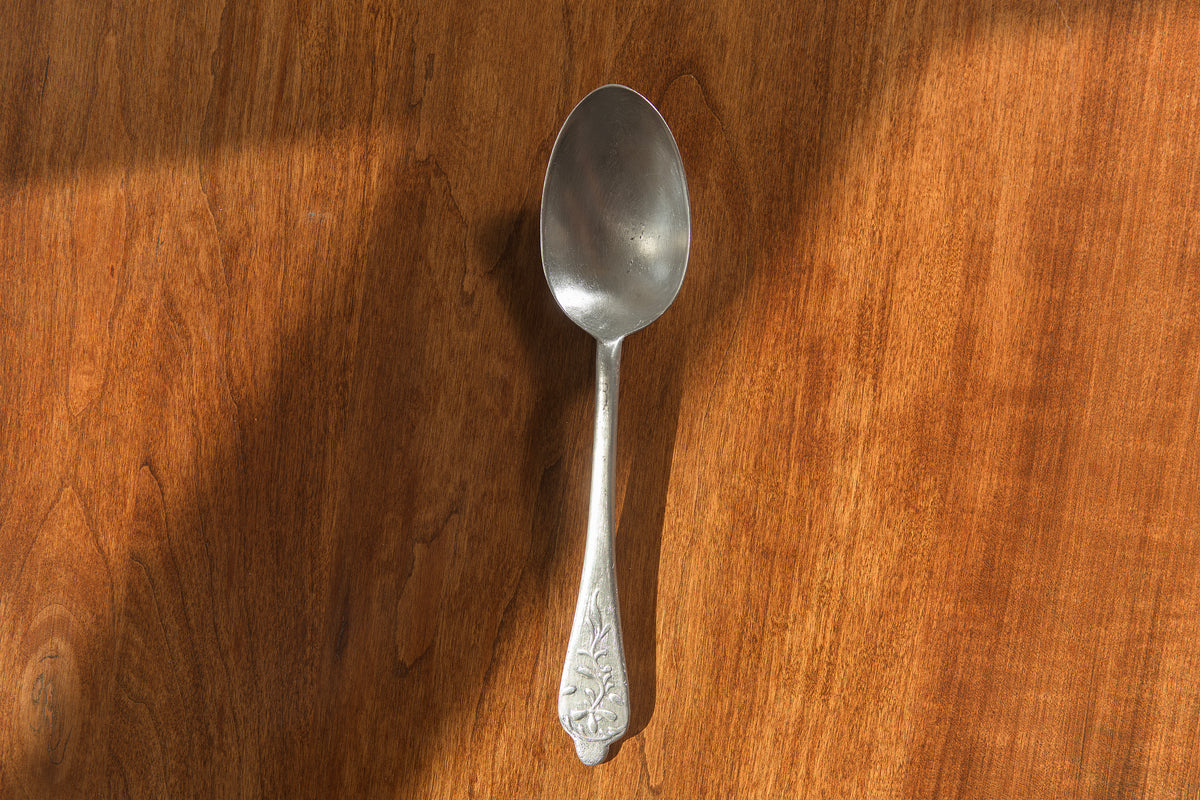 Floral Pewter Spoon