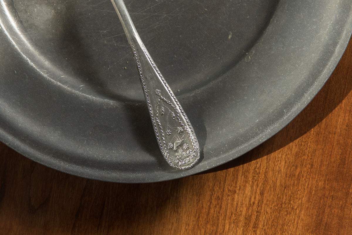 Bird&#39;s Nest Pewter Spoon