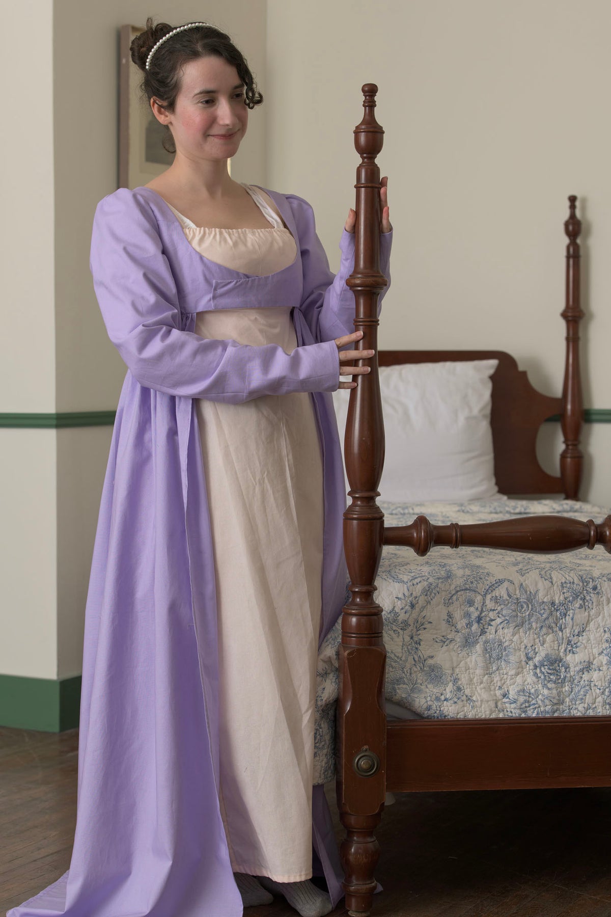 Open Face Robe Cotton Open Robe | Purple - Samson Historical