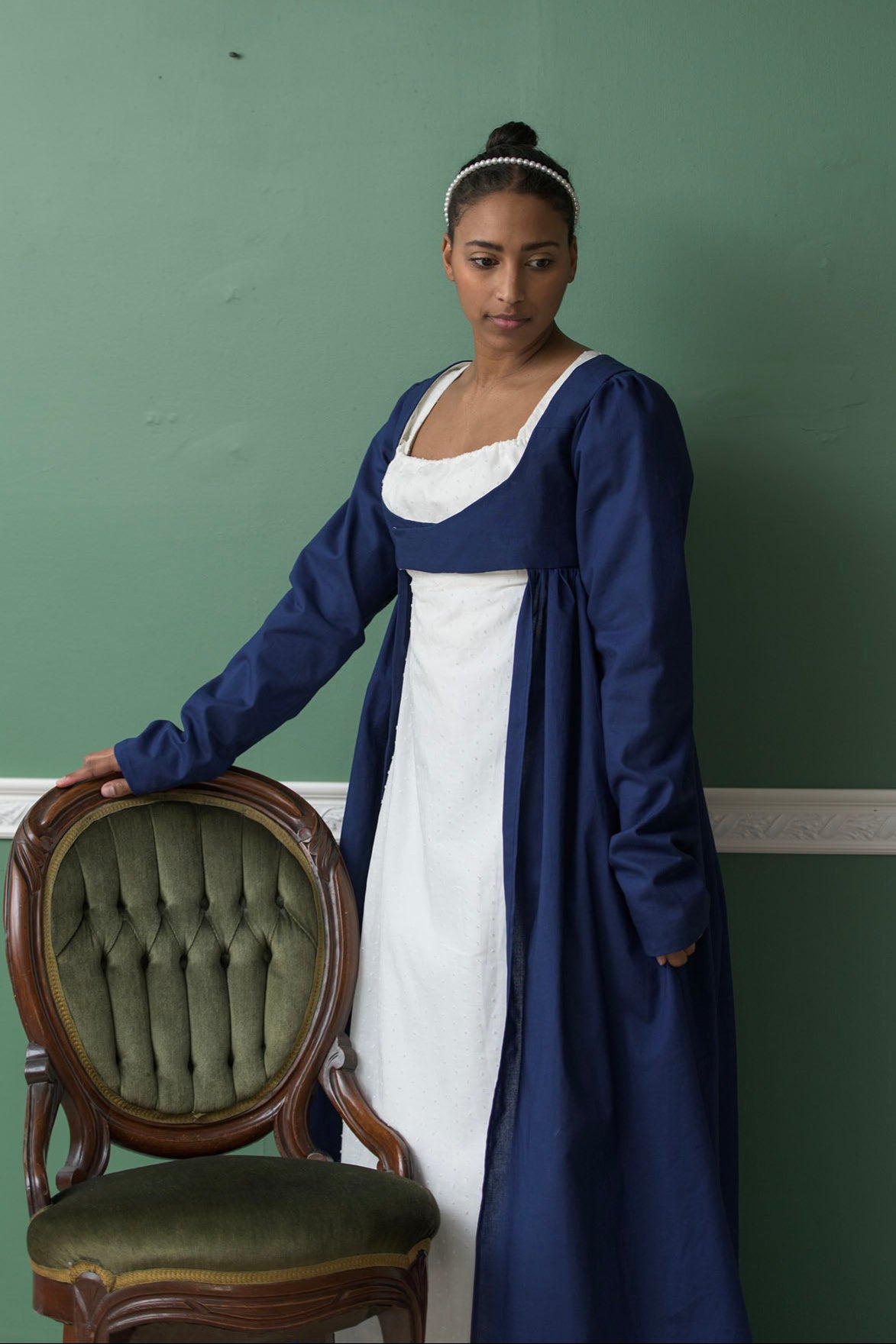 Cotton Open Robe | Navy