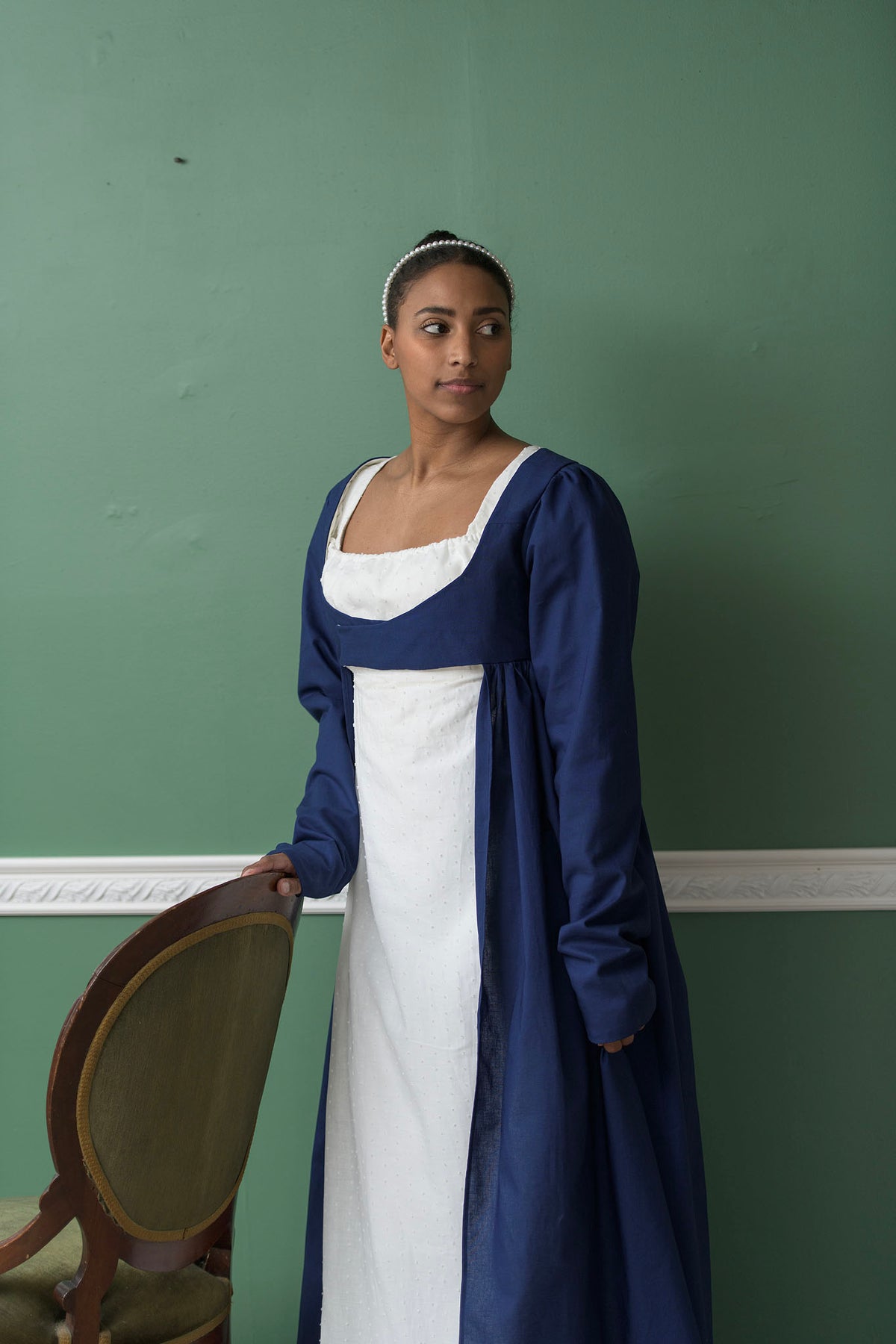 Cotton Open Robe | Navy