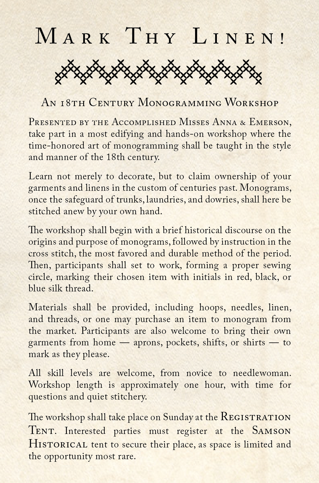 Monogramming Workshop | CMD 2025