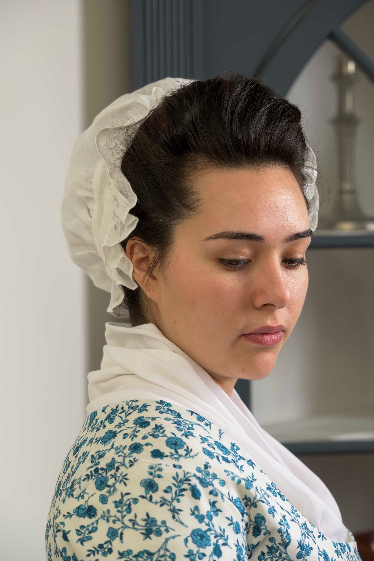 Ruffled Linen Cap