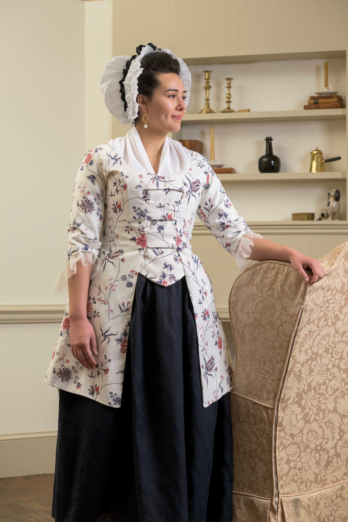 Tabbed Caraco | Fanny's India Floral | 1775 - 1785