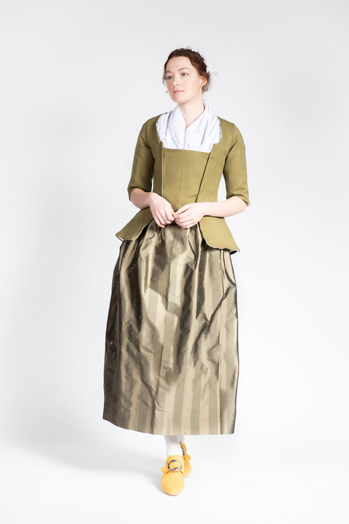 Green Stripe Silk Petticoat