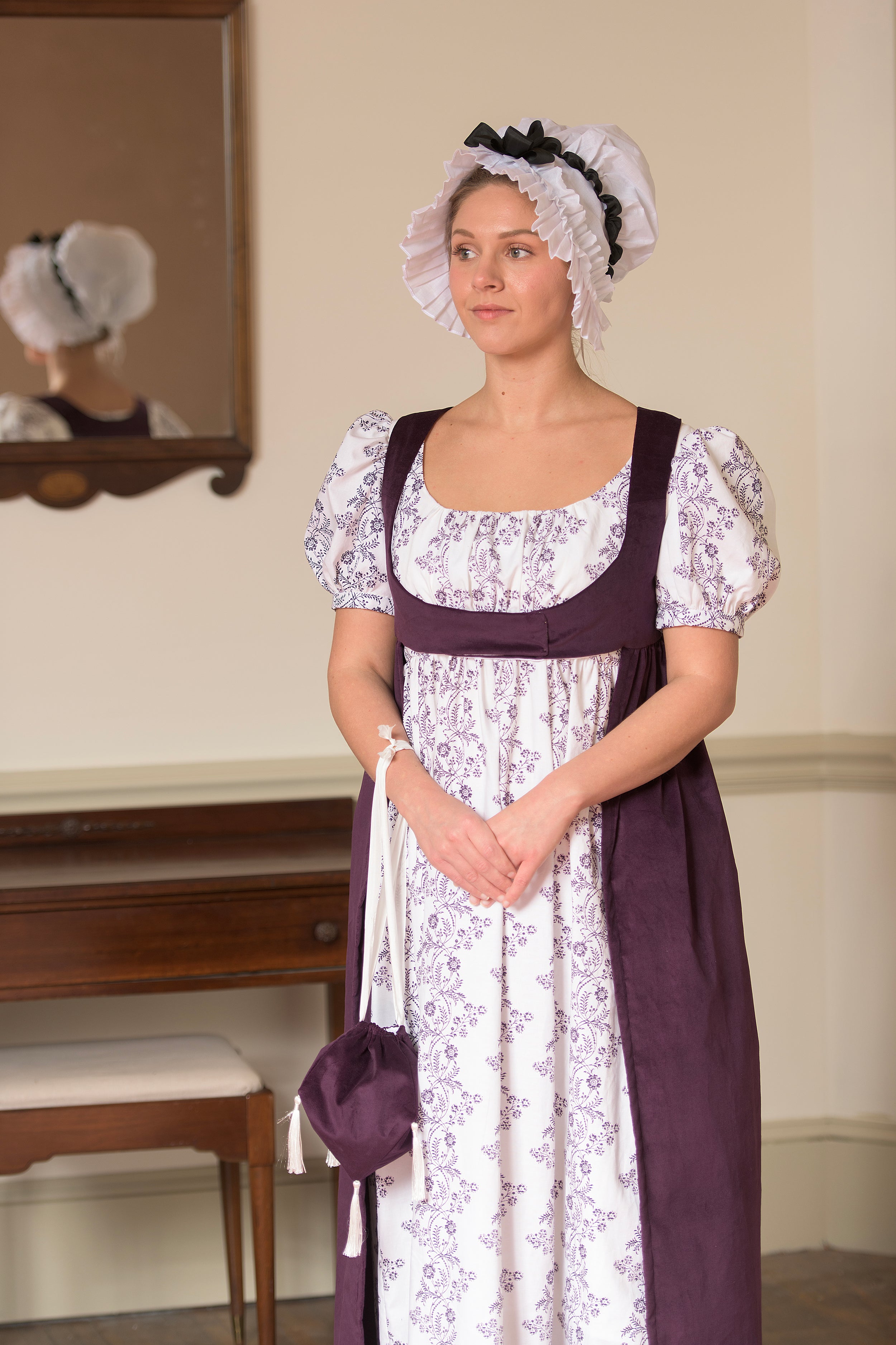 Ope Robe Cotton Velvet Open Robe | Plum - Samson Historical