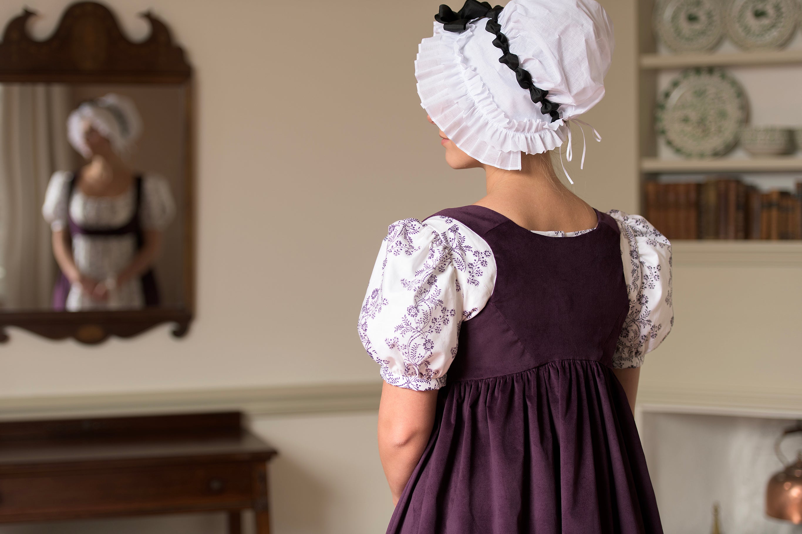 Cotton Velvet Open Robe | Plum - Samson Historical