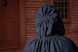 Back view of Navy Blue Red Cloak from Samson Historical