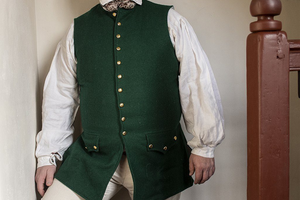 Green 1760's Waistcoat from Samson Historical.