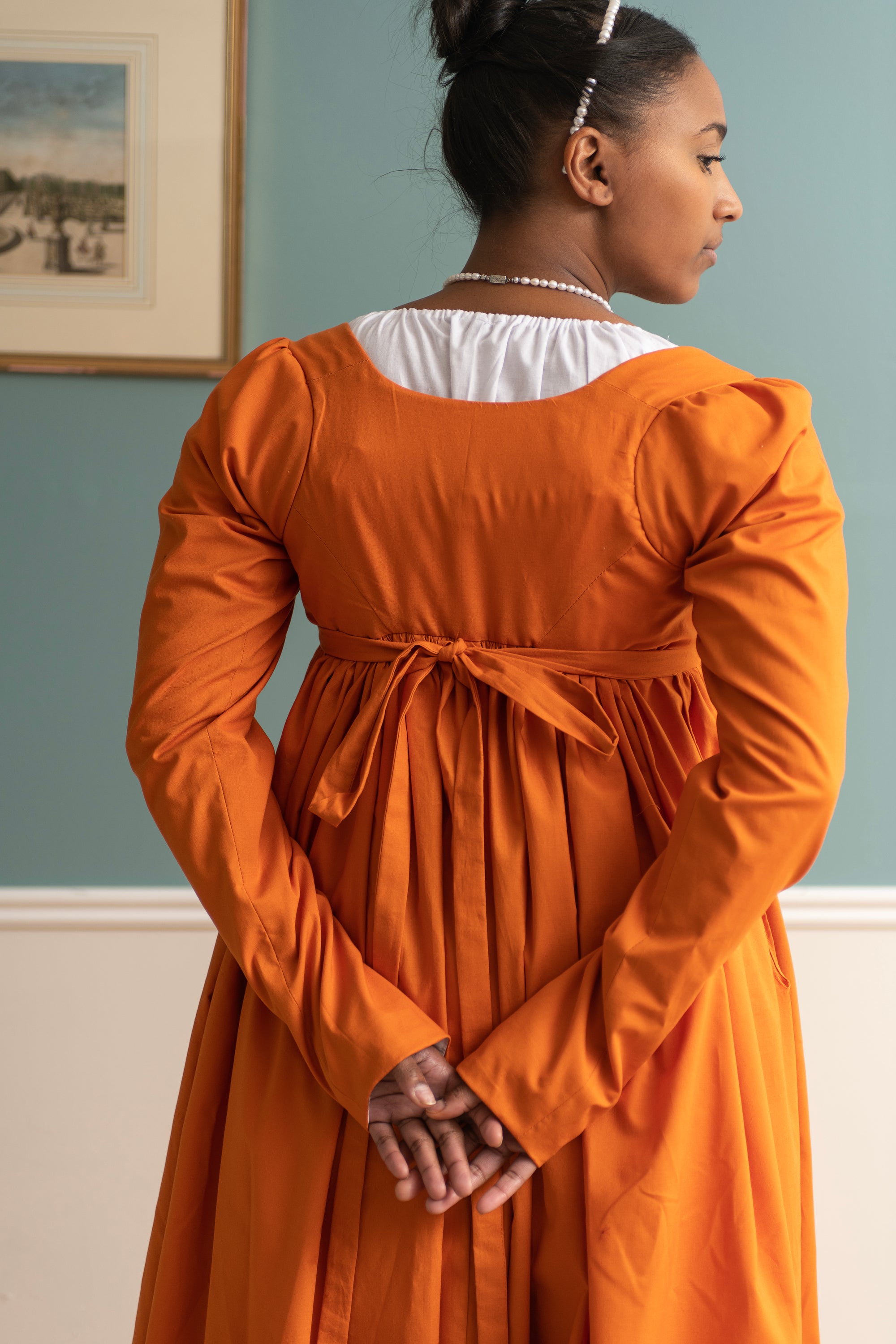 Orange medieval dress sale