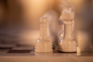 Brown & White Marble Chess Set