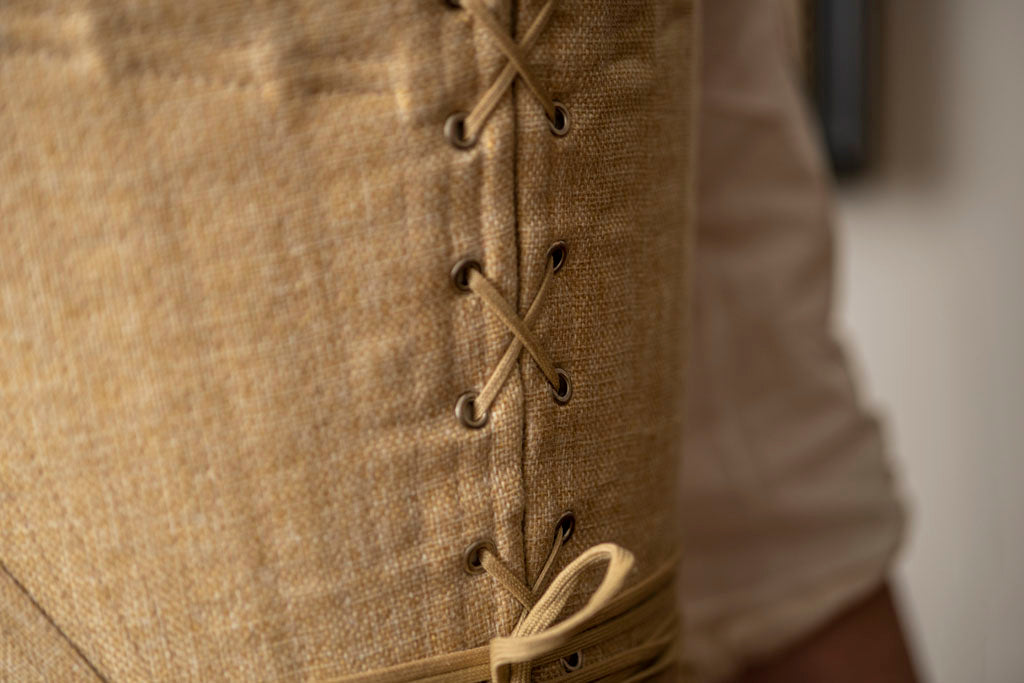 Details of front lacing 18th Century Stays