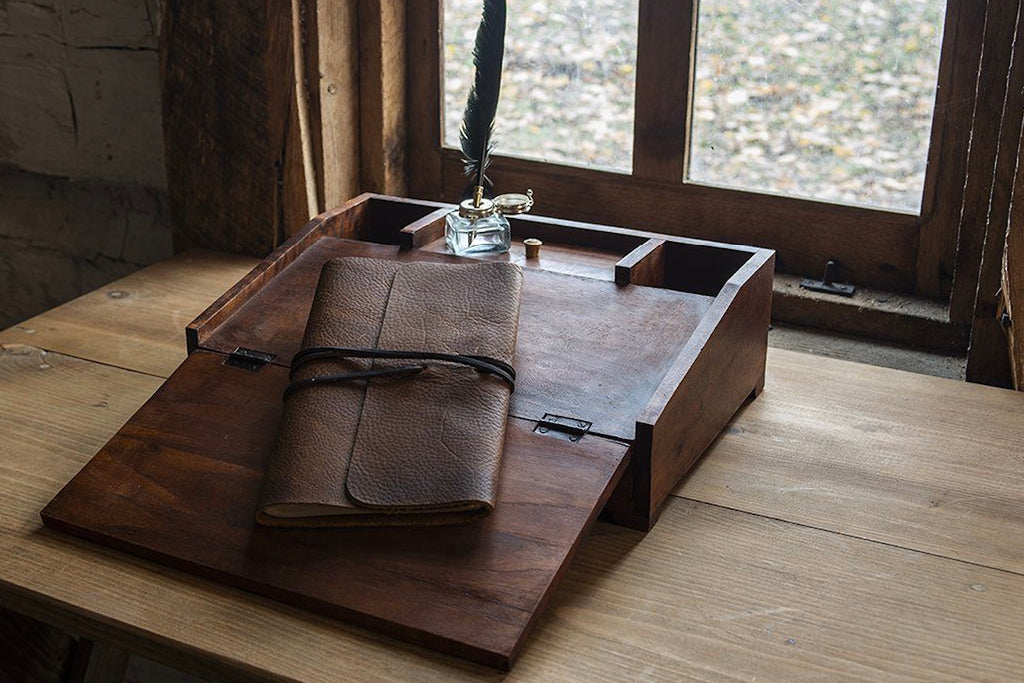 Early American Leather Travel Journal from Samson Historical
