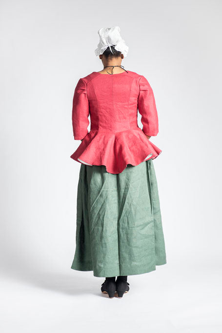 18th Century Women's Jacket from Samson Historical - Red Linen Provincial