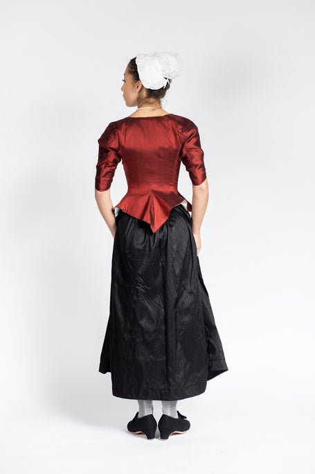 18th Century Women's Jacket from Samson Historical - Red Silk Perky