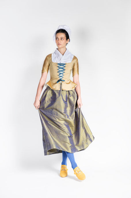 18th Century Women&#39;s Jacket from Samson Historical - Gold Silk Perky