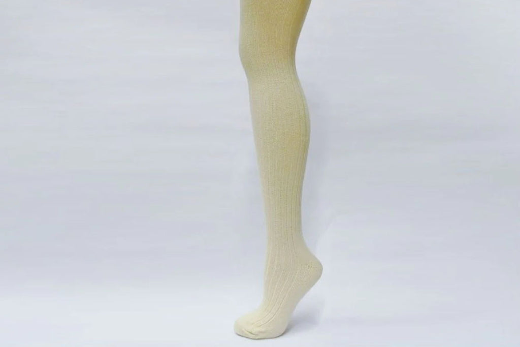 18th Century Stockings from Samson Historical - Cream colored Ribbed Wool 