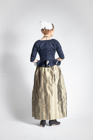 18th Century Women's Jacket from Samson Historical - Navy Wool Fanfare