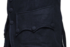 Blue Wool 18th Century Civilian Jacket Pocket Details