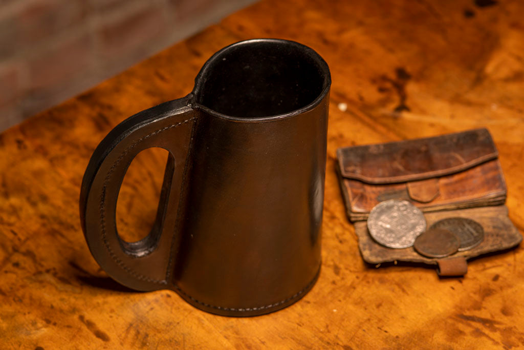 Black Leather Mug Details