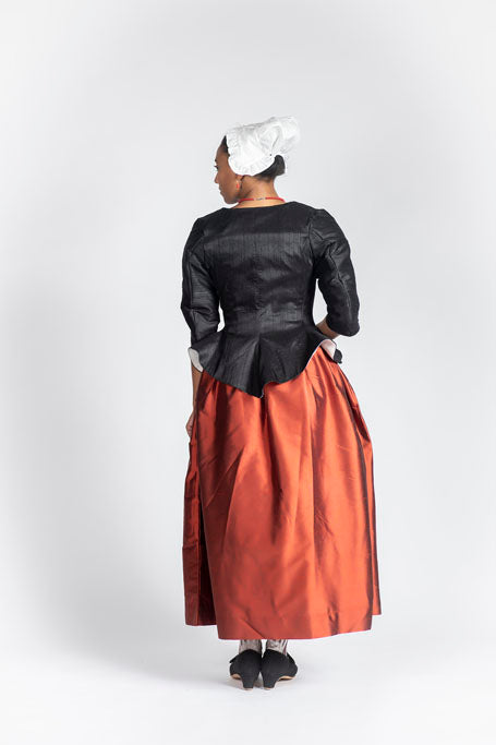 18th Century Women's Jacket from Samson Historical - Black Silk Perky