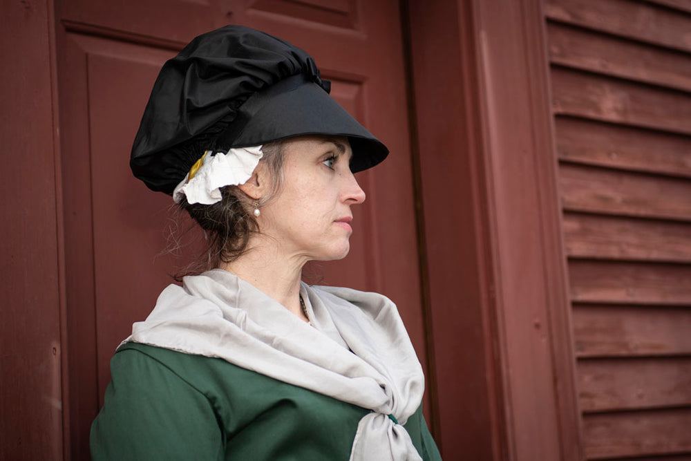 Black Silk Market Bonnet - Samson Historical